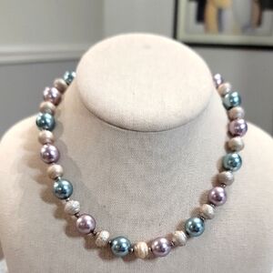 Joan Rivers Classic Collection Fairycore Multicolor Pearl Necklace NWOT 20"